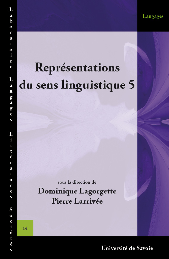 Représentations du sens linguistique. 5