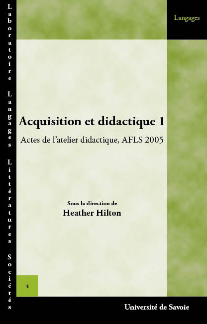 Acquisition et didactique 1