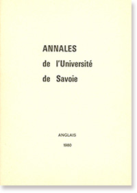 Les annales de l'universitÃ© de Savoie