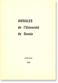 Les annales de l'université de Savoie